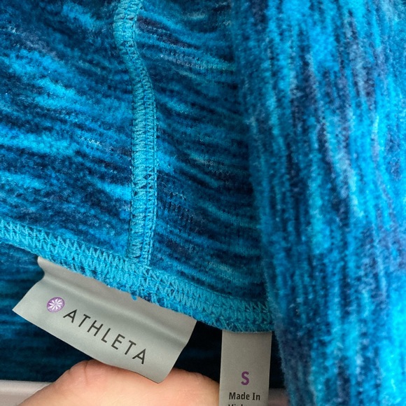 Athleta Tranquillity Space dye Cowl Neck Athletic Thumb Hole Pullover Sweater - Picture 5 of 9
